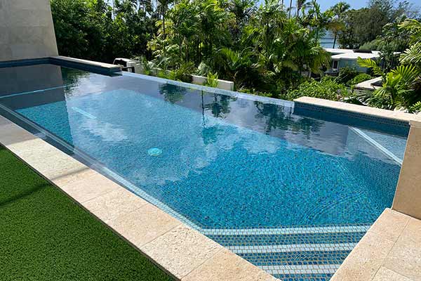 image of blue tile lap swimming pool by Poseidon Pools Hawaii