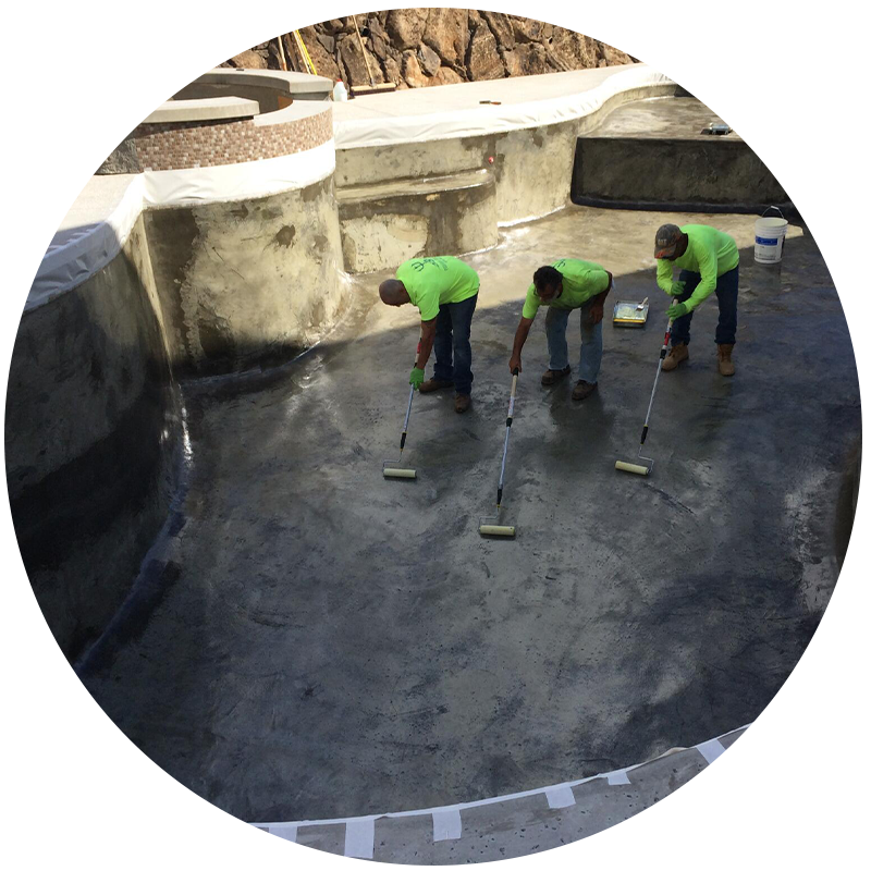 image of construction crew preparing swimming pool