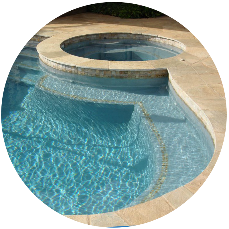 image of an integrated hot tub and pool